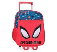 Marvel Disney Spiderman Authentic Preschool Backpacks School Backpack Polyester Wide Adjustable Shoulder Strap Double Pocket By Joumma Bags, red, Backpack 33 + Trolley