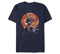 Marvel Doctor Strange in The Multiverse of Madness-Wong Hero Style Organic Short Sleeve T-Shirt, Navy Blue, L