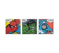 Marvel Faces Multicolour Wall Art, Set Of 3 (H)30Cm X (W)30Cm