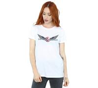 (XL, White) Marvel Womens/Ladies Falcon And The Winter Soldier Captain America Logo Cotton Boyfriend T-Shirt