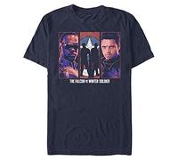 Marvel Falcon Winter Soldier Group Organic Short Sleeve T-Shirt, Navy Blue, S