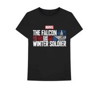 Marvel Falcon & Winter Soldier Text Logo T Shirt In Black Black