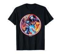 Marvel Fantastic Four Cap America 80th Anniversary Covers T-Shirt