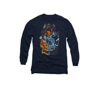 Marvel Fantastic Four Cosmic Heroes & Villains Long Sleeve T-Shirt, Navy | Size: Small Marvel Navy S