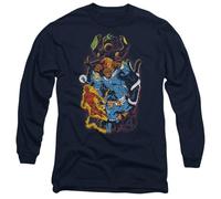 Marvel Fantastic Four Cosmic Heroes & Villains Unisex Long Sleeve T Shirt, Navy, Large