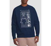 Marvel Fantastic Four First Family & Herbie Blueprint Sweatshirt, Navy | Size: Small Marvel Navy S