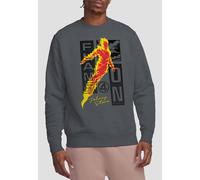 Marvel Fantastic Four Flame On Johnny Storm Trend Sweatshirt, Light Graphite In Grey Grey S