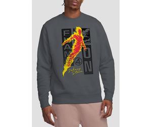 Marvel Fantastic Four Flame On Johnny Storm Trend Sweatshirt, Light Graphite In Grey Grey S