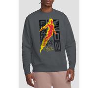 Marvel Fantastic Four Flame On Johnny Storm Trend Sweatshirt, Light Graphite in Grey | Size: Medium Marvel Grey M