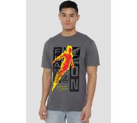 Marvel Fantastic Four Flame On Johnny Storm Trend T-Shirt, Light Graphite in Grey | Size: 3XL Marvel Grey 3XL