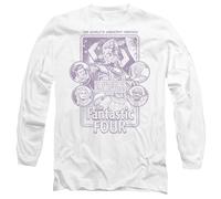 Marvel Fantastic Four in Search of Galactus Mono Unisex Long Sleeve T Shirt, White, S