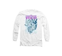 Marvel Fantastic Four Lineart Heroic First Family Unisex Long Sleeve T Shirt, White, XX-Large