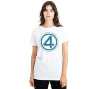 Marvel Fantastic Four Superhero Team Ladies T Shirt, White, Medium