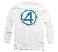 Marvel Fantastic Four Superhero Team Unisex Long Sleeve T Shirt, White, Medium