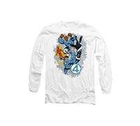 Marvel Fantastic Four The First Family Together Unisex Long Sleeve T Shirt, White, X-Large