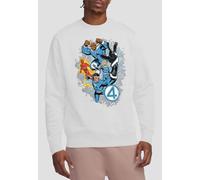 Marvel Fantastic Four The First Family Together Sweatshirt, White | Size: Medium Marvel White M