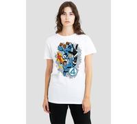 Fantastic Four The First Family Together T-Shirt, White Marvel White M