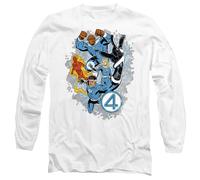 Marvel Fantastic Four The First Family Together Unisex Long Sleeve T Shirt, White, Large