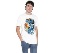 Marvel Fantastic Four The First Family Together Unisex T Shirt, White, 4XL