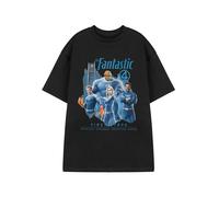 Marvel Fantastic Four Mens Black Graphic Tee | Short Sleeve T-Shirt Featuring 'The Fantastic 4, First Steps, Scientists Explorers Protectors Heroes' | MCU Apparel Merch - XX-Large