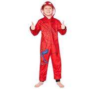 Marvel Fleece Onesie for Boys - Warm Hooded Onesie for Kids 3-10 Years - Cosy Kids PJs Comfy Loungewear - Boys Gifts (Red Spiderman, 5-6 Years)