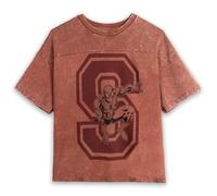 Marvel French Terry Drop Shoulder Vintage T-Shirt Adult Sizes (X-Small - 2XL), Rust Red, Spiderman, XXL