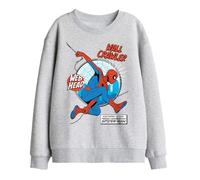 Marvel Friendly Neighborhood Spiderman Wall Crawler Comic Kids Sweatshirt, Athletic Heather, 7-8
