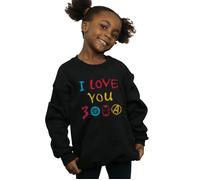 Marvel Girl's Avengers Endgame I Love You 3000 Crayons Sweatshirt in Black | Size: 3-4 Years Marvel Black 3-4 Years