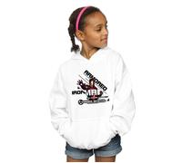 Marvel Girl's Avengers Iron Man Armoured Avenger Hoodie in White | Size: 7-8 Years Marvel White 7-8 Years