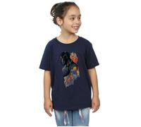 Marvel Girl's Black Panther Profile Cotton T-Shirt in Navy | Size: 12-13 Years Marvel Navy 12-13 Years