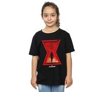 Marvel Girls Black Widow Movie Icon Silhouette T-Shirt Black 7-8 Years