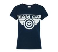 Marvel Girls Blue Captain America Short Sleeved T-Shirt - 9-10 Years