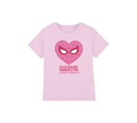 Marvel Girl's Comics Spiderman Heart T-Shirt, Light Pink | Size: 7-8 Years Marvel Light Pink 7-8 Years