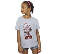 Marvel Girl's Deadpool Love Beam Line Cotton T-Shirt in Grey | Size: 12-13 Years Marvel Grey 12-13 Years