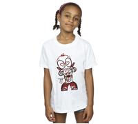 Marvel Girl's Deadpool Love Beam Line Cotton T-Shirt in White | Size: 9 Years Marvel White 9 Years