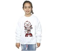 Marvel Girl's Deadpool Love Beam Line Sweatshirt in White | Size: 12-13 Years Marvel White 12-13 Years