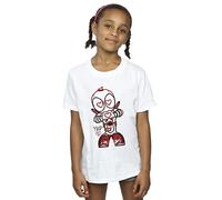 Marvel Girls Deadpool Love Beam Line T-Shirt White 9-11 Years