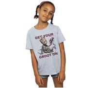 Marvel Girl's Guardians Of The Galaxy Get Your Groot On Cotton T-Shirt in Grey | Size: 9 Years Marvel Grey 9 Years