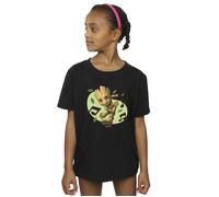 Marvel Girl's Guardians Of The Galaxy Groot Musical Notes Cotton T-Shirt in Black | Size: 5-6 Years Marvel Black 5-6 Years