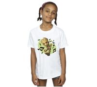 Marvel Girl's Guardians Of The Galaxy Groot Musical Notes Cotton T-Shirt in White | Size: 5-6 Years Marvel White 5-6 Years