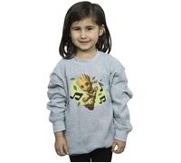 Marvel Girl's Guardians Of The Galaxy Groot Musical Notes Sweatshirt in Grey | Size: 3-4 Years Marvel Grey 3-4 Years