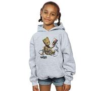 Marvel Girls Guardians of The Galaxy Groot Tape Hoodie Sport Grey 5-6 Years