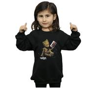 Marvel Girl's Guardians Of The Galaxy Groot Tape Sweatshirt in Black | Size: 7-8 Years Marvel Black 7-8 Years