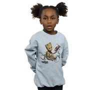 Marvel Girls Guardians of The Galaxy Groot Tape Sweatshirt Sport Grey 7-8 Years