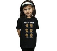 Marvel Girls Guardians of The Galaxy Groot Today's Mood T-Shirt Black 12-13 Years