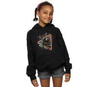 Marvel Girls Guardians Of The Galaxy Neon Rocket Hoodie Black 9-11 Years