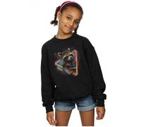 Marvel Girl's Guardians Of The Galaxy Neon Rocket Sweatshirt in Black | Size: 12-13 Years Marvel Black 12-13 Years