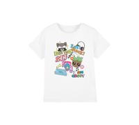 Marvel Girl's Guardians Of The Galaxy Rocket & Groot Stickers T-Shirt, White | Size: 12-13 Years Marvel White 12-13 Years