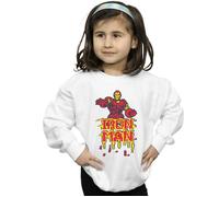 Marvel Girl's Iron Man Pixelated Sweatshirt in White | Size: 3-4 Years Marvel White 3-4 Years