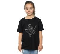 Marvel Girl's Spider-Man Web Crouch Cotton T-Shirt in Black | Size: 3-4 Years Marvel Black 3-4 Years